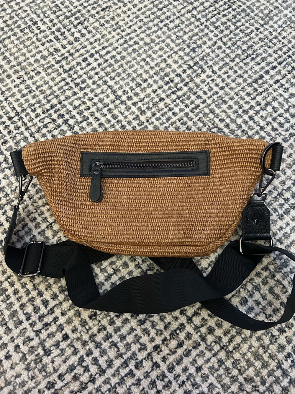 Brown Crossbody Belt Bag with Adjustable Black Strap - Picture 2 of 3